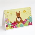 thumbnail image 1 of Carolines Treasures BB6134GCA7P Œufs de Pâques Bull Terrier Cartes de Vœux Rouges & Enveloppes - Lot de 8, 1 of 1