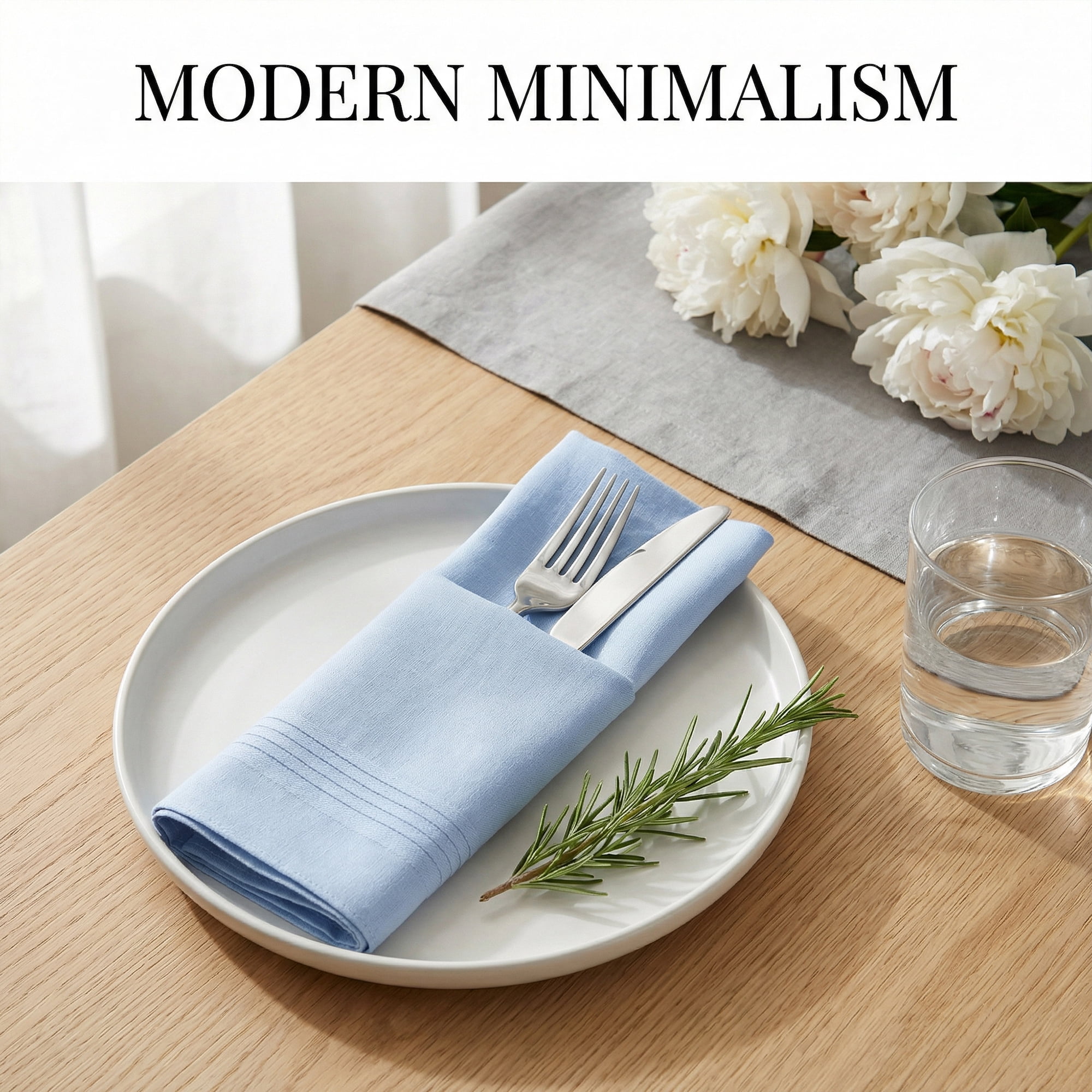 Unique Bargains 12Pcs Washable Reusable Cloth Napkins Blue 16x16inch