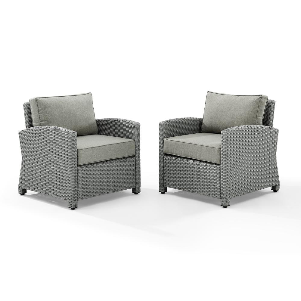 Crosley Furniture Bradenton Wicker / Rattan Patio Arm Chair in Gray (Set of 2) - image 3 of 6