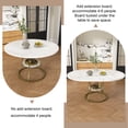 thumbnail image 4 of AENKYO 43"-59" Expandable Round Dining Table with Storage, White Marble Top & Gold Hourglass Metal Base, Seats 4-6, 4 of 8