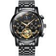 thumbnail image 1 of OLEVS Men's Classic Mechanical Watch Waterproof Business Stainless Steel Strap Watch Skeleton Automatic Mechanical Watch, 1 of 1