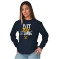 thumbnail image 3 of US Navy Strong Wife Anchor Logo Women's Long Sleeve T Shirt Brisco Brands X, 3 of 6