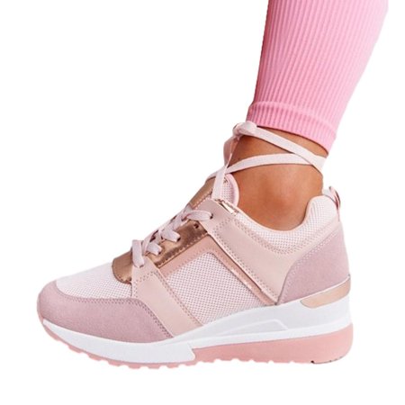 

Famure High Heeled Women Walking Shoes Casual Running Athletic Sneakers