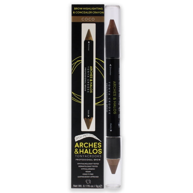 Lápiz iluminador y corrector para cejas Coco de Arches and Halos para mujeres - 0,176 oz Arches & Halos Resaltador 0.176 oz