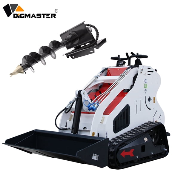 DigMaster 13.6HP Mini Skid Steer Loader B&S Gasoline Engine Maximum lifting 617lb Compatible Multiple Attachment Farms Yards Forestry and More EPA