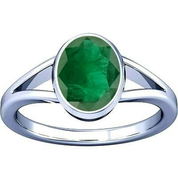 Ramneek Jewels 11.25-11.50 Carat Zambien Émeraude Panna Pierre Précieuse Panchdhatu Anneau pour Hommes et Femmes