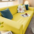 thumbnail image 5 of Color All Season Sofa Cover | Knitted Elastic Wrap Furniture Protector | 100% Polyester, Washable & Stain Resistant | Fits Lots of Cushions, Yellow, 5 of 6