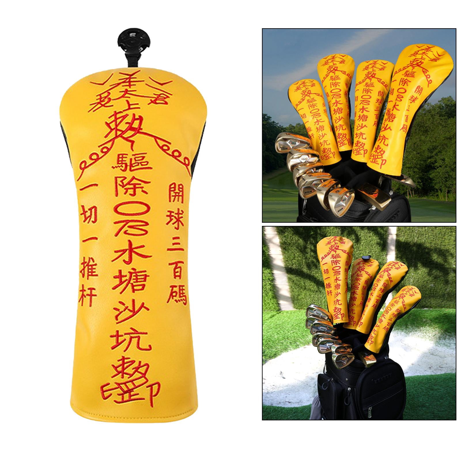 Axioma 2x Portable Golf Club Driver Headcover Fairway Wood Leather Head Covers Protector Sleeves