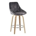 thumbnail image 7 of LumiSource Zebra Wood, Grey Velvet, Chrome Diana Fixed Height Counter Stool - Set of 2, 7 of 7