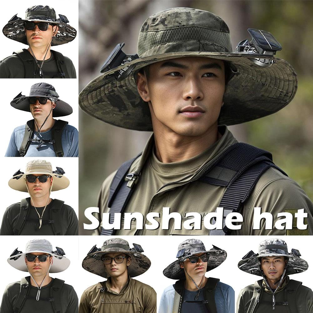 Outdoor Sun Hat with Dual Solar Fans – Large Brim Cooling Hat for Men & Women, USB Rechargeable