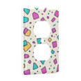 thumbnail image 2 of Yayeee Duplex Wall Plate 1-Gang 4.5"x2.7" Home Receptacle Light Switch Decorative Outlet Cover, Beige Retro Pattern, 2 of 7