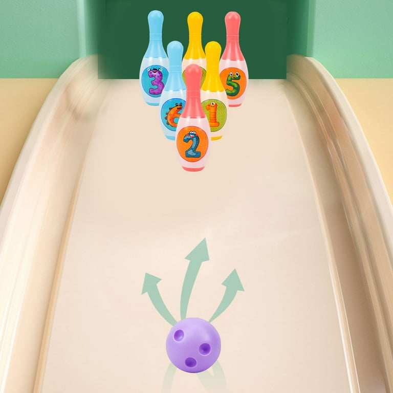 KAEGREEL Kids Bowling Set For Toddlers With 10 Pins + 2 Soft Balls, Mini Dinosaur Bowling Toy