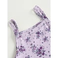 thumbnail image 3 of Conjuntos de verano para bebé niña, top de canalé sin mangas con volantes y pantalón corto de cintura alta con flores, 3 of 4