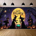 thumbnail image 4 of Decorative Design Happy Halloween Banner Witch Theme Pumpkin Design Spooky Elements for Halloween Party Indoor Decoration Outdoor Event, 4 of 9