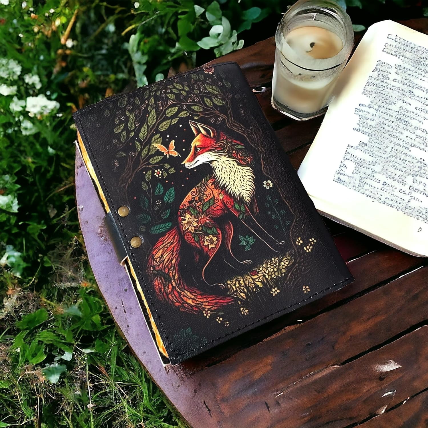 Blank Spell Book of Shadows Leather Journal with Lock Clasp Vintage Handmade Diary  Grimoire Gothic Tarot Prayer Pagan Witchcraft Supplies Wiccan Decor Notebook (13 X 10)