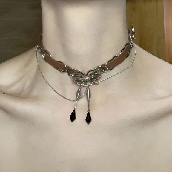 DESIGNICE Gothic Jewelry,Creative Contour Flow Gothic,Creative Style Elegance Goth Accessories