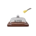 thumbnail image 2 of Glass Cheese Cake Box with Lid and Knife - Large Dessert Storage Container with Wooden Tray for Kitchen, 2 of 6