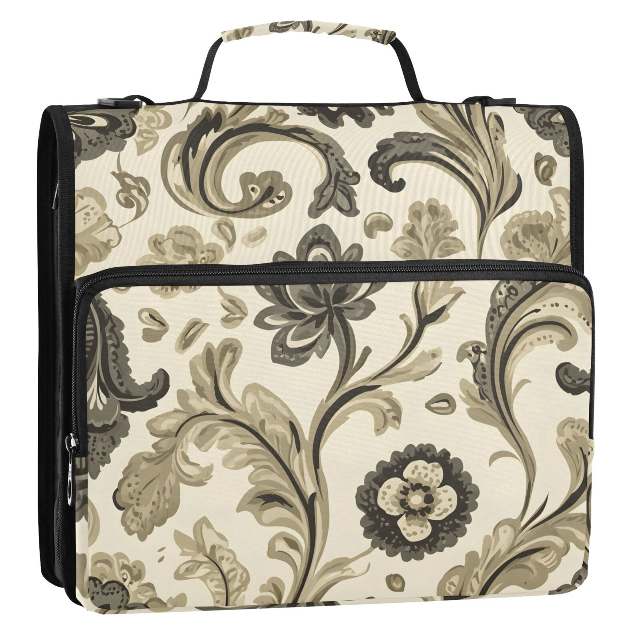 ALAZA Zipper Binder Artistic Paisley Floral 3 Ring Trapper Keeper File Folder Organizer Bag