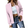 thumbnail image 4 of TKLPEHG Womens Loose Casual Jacket Coats Vintage Full Zip Jackets Fashion Spring Fall Clothes Outerwear (Pink,XL), 4 of 6