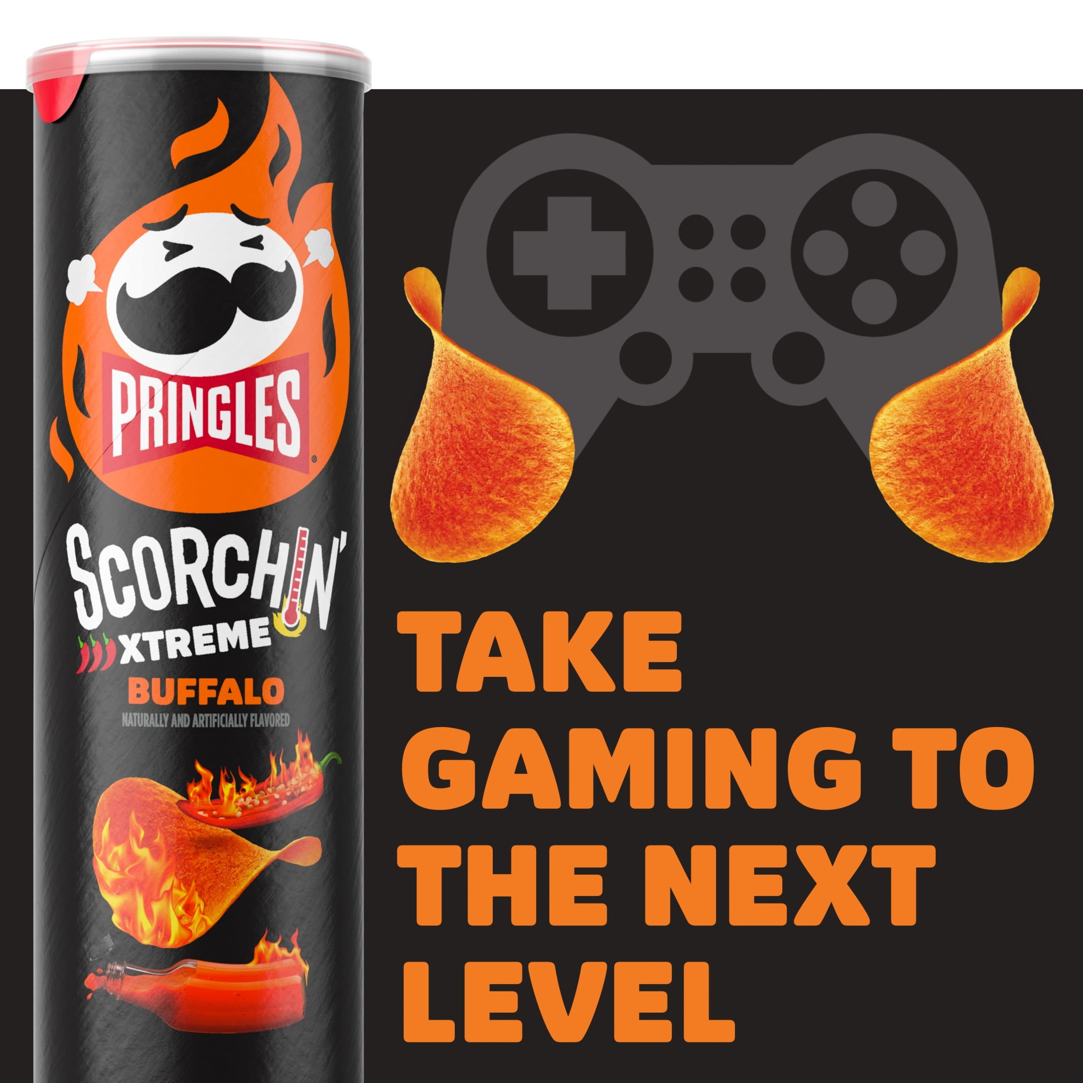 Pringles Scorchin' Buffalo Potato Crisps Chips, Spicy Snacks, 5.5 oz