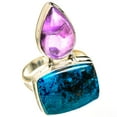 thumbnail image 2 of Large Shattuckite, Amethyst Ring Size 9.75 (925 Sterling Silver)  - Handmade Boho Vintage Jewelry RING127591, 2 of 2
