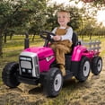 thumbnail image 4 of EastVita Farm Driving Simulation 12V Ride on Car Ride on Toys Electric Tractor with Trailer, Toddler Riding with Remote Control, 7-LED Headlight/2+1 Gear Shift/MP3 Player/USB Port, 4 of 9