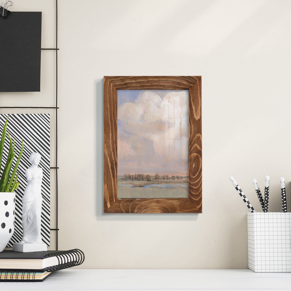 Billowing Clouds II - Framed Print w/glass - Walnut