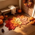 thumbnail image 5 of Yhmxh Thanksgiving Pumpkin Bathroom Rugs Fall Maple Leaf Shape Bath Mat Autumn Kitchen Mat Non Slip Doormat Cute Orange Floor Mat Decorative for Front Door Entryway Kitchen Bedroom 27.56"x17.72", 5 of 6