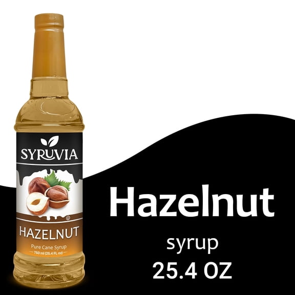 Syruvia Hazelnut Syrup Pure Cane Coffee Flavoring Syrup, 25.4 fl Oz