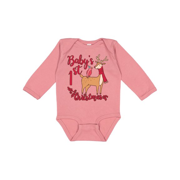Inktastic Baby's First Christmas Boys or Girls Long Sleeve Baby Bodysuit