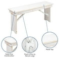 thumbnail image 2 of HERCULES Series 8' x 40" Antique Rustic White Folding Farm Table and Four Bench Set, 2 of 9