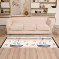 thumbnail image 2 of Yayeee Runner Rug for Bedroom 2'x6' Machine Washable Hallway Non Slip Mat, Blue Nautical Pattern, 2 of 8