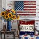 thumbnail image 1 of 4th Of July Cushion Covers Star Flag Patriotics Cushion Covers 4th Of July Decor For For Sofa Bedroom Home Decor, 1 of 6
