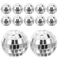 thumbnail image 2 of BRIGHTFUFU 12 pcs bolas de discoteca plateada espejo colgante espejo de vidrio disco bolas de adorno colgante, 2 of 8