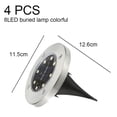 thumbnail image 2 of Paquete de 4 luces solares de tierra, 8 luces LED solares para jardín, luces de disco, luces de paisaje impermeables para exteriores, 2 of 5