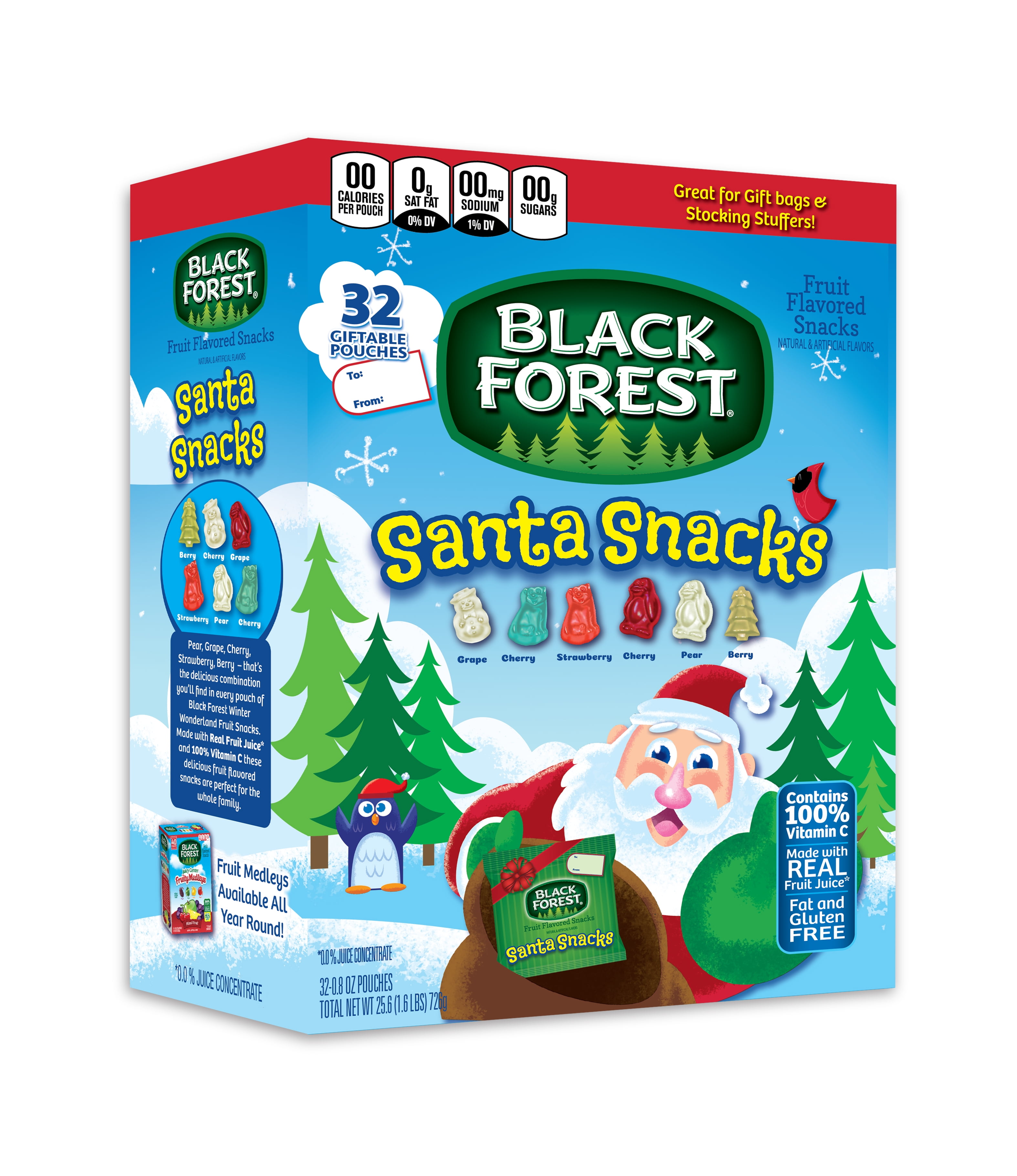 Black Forest Santa Snacks Christmas Fruit Snacks 32 Count Walmart Com