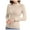 Beige, variant on Women's Thermal Underwear Top German Warm Half High Collar Casual Base Layer Shirt for Winter Comfort
