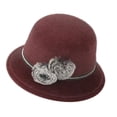 thumbnail image 1 of Bombín vintage para mujer, con flores, elegante sombrero de pescador para mujer, 1 of 5