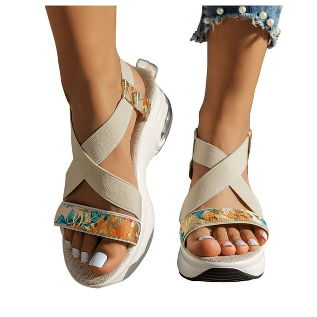 Sandales de Marche Athlétiques à Plateforme pour Femmes Confortables Chaussures d'Été Sport Extérieur