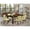 Brown, variant on East West Furniture LMSI7-77-37 7-Piece Dining Room Table Set- 6 Dining Chair with Limelight Linen Fabric Seat and Button Tufted Chair Back - Rectangular Table Top & Wooden 4 Legs - Distressed...