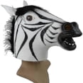 thumbnail image 2 of Full Head Zebra Rubber Mask Latex Animal Creepy For Halloween Party, 2 of 4