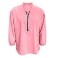 thumbnail image 2 of VANLOFE Women's Shirts Long Sleeve Shirts For Women Women's Solid Color Long Sleeve V-Neck Zipper Women's Shirt TopsBlouses For Women Fashion Pink, 2 of 4
