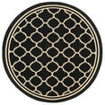 thumbnail image 3 of Safavieh Courtyard Alina Geometric Quatrefoil Indoor/Outdoor Area Rug, Black/Beige, 6'7" x 6'7" Round, 3 of 12