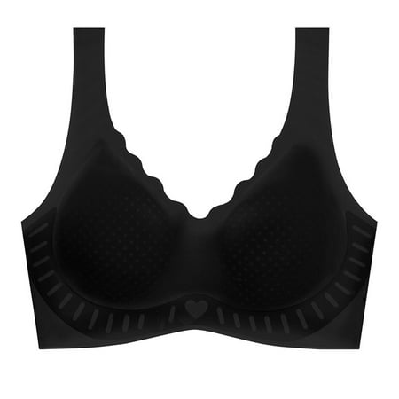 Audhol Seamless Bras for Women Ultra Thin Ice Silk Cool Ice Silk Seamless Underwear Women s Seamless Nude Feeling Big Chest Small Comfortable Breathable Bra Bras for Women No Underwire Black 3XL