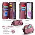 thumbnail image 2 of Compatible with Samsung Galaxy A36 5G Wallet Case, 10 Card Slots & 1 Zipper Coin Pocket & 1 Cash Slot & 1 Cash Pocket & Lanyard & Crossbody Strap & Kickstand & RFID Blocking Phone Case, Winered, 2 of 10