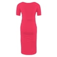 thumbnail image 5 of gakvbuo Maternity Dress For Photoshoot Womens Short Sleeve Breast-Feeding Maternity Nursing Dress Bodycon Pregnancy Scoop Neck Ruched Midi Fitted Dresses For Women 2042, 5 of 7
