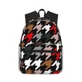 thumbnail image 2 of Goofa Houndstooth Green Red Print Casual Backpack for Women Men,Waterproof High School Bookbag,Lightweight Travel Daypack,Classic College Backpack,Laptob Backpack, 2 of 6