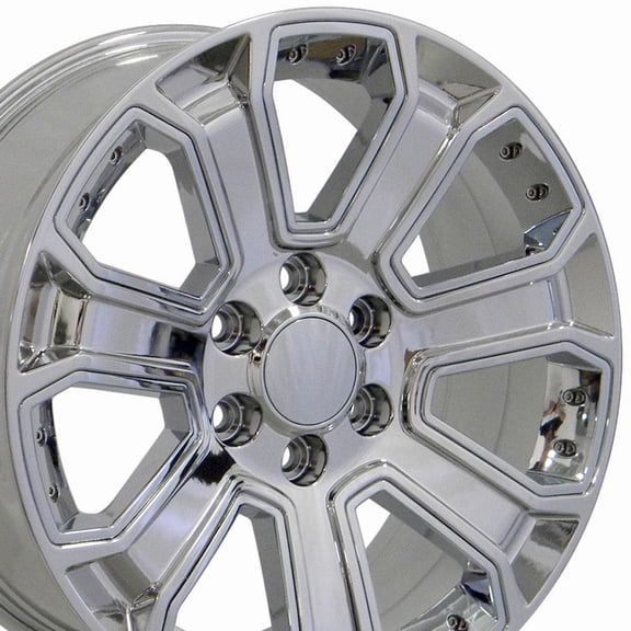 OE Wheels CV93 20 Inch Rim Fits Silverado 1500 Style 6x139.7 20x8.5 Chrome with Chrome Insert - Hollander 5660 (1)