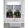 thumbnail image 2 of Kitchen Curtains 45 Inches length, Farm Tractor Window Treatment Curtain Drapes, Green Truck Country Rustic Field Harvester Lightweight Window Panels for Living Room Bedroom, 52"x45", 2 Panels, 2 of 7