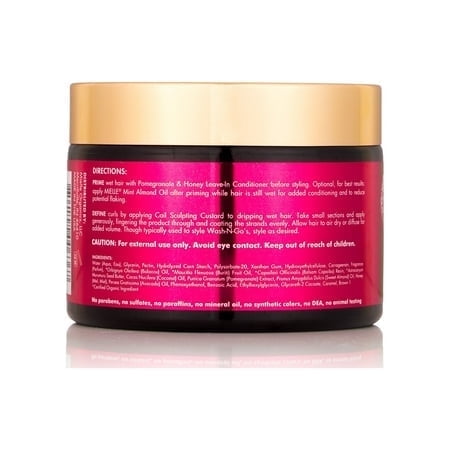 Mielle Organics Pomegranate & Honey Sculpting Custard, Natural Styling Cream Plus Moisture, For Curl, Wave, & Coil Definition for Natural or Relaxed Type 4 Hair, 12-Fluid Ounces